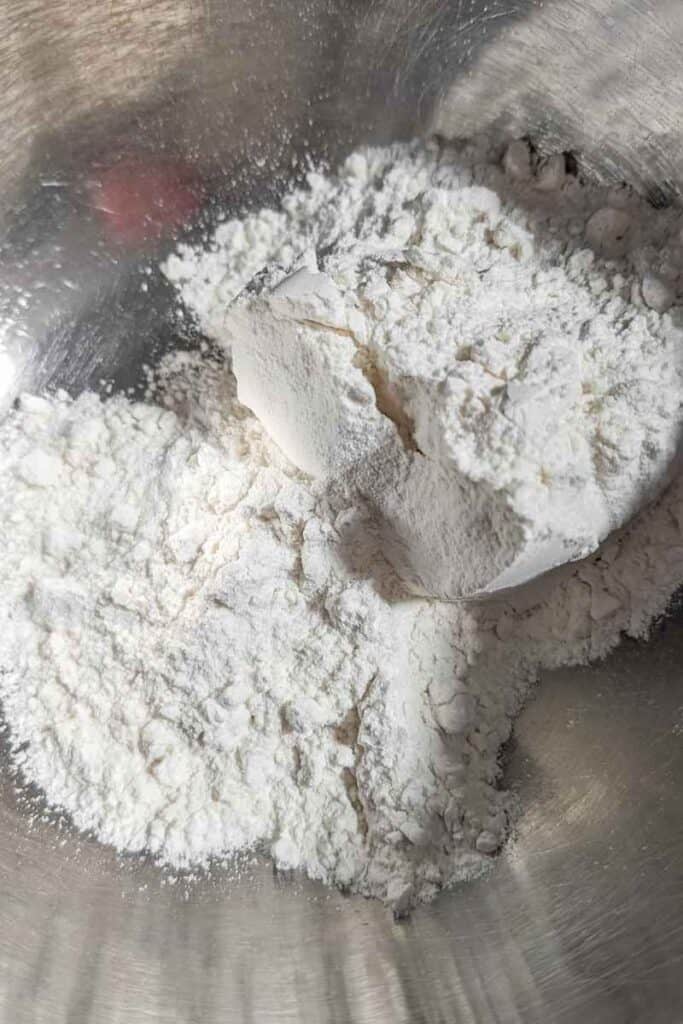 flour in mixing bowl