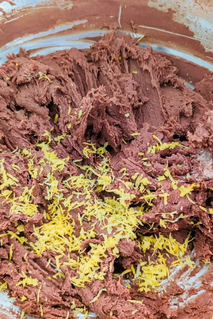 add egg one at a time to cookie dough to chocolate cookie dough