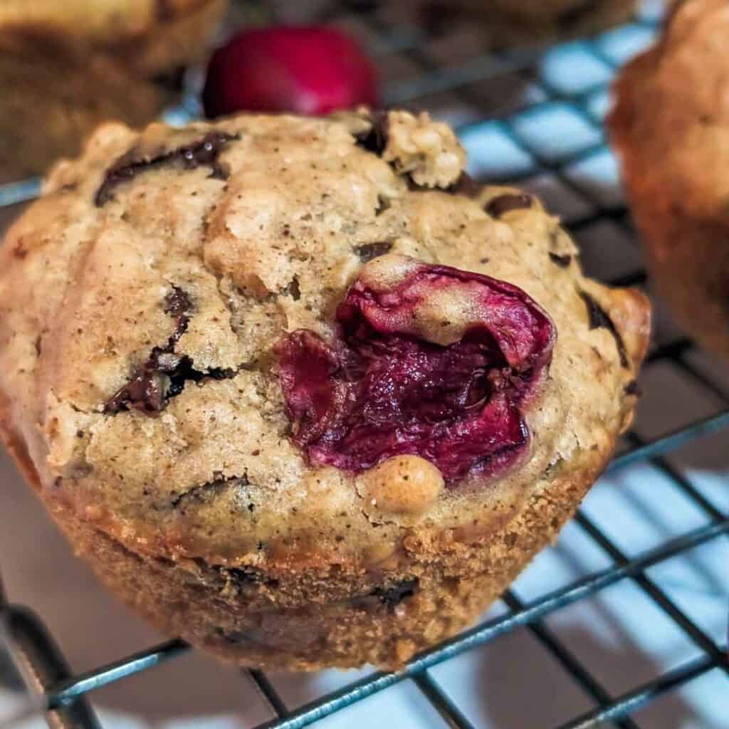 close up baked muffins recipe card image