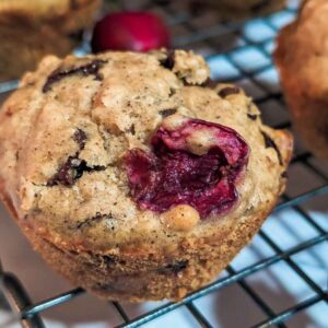 close up baked muffins recipe card image