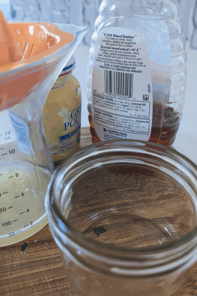 making the honey dijon vinaigrette
