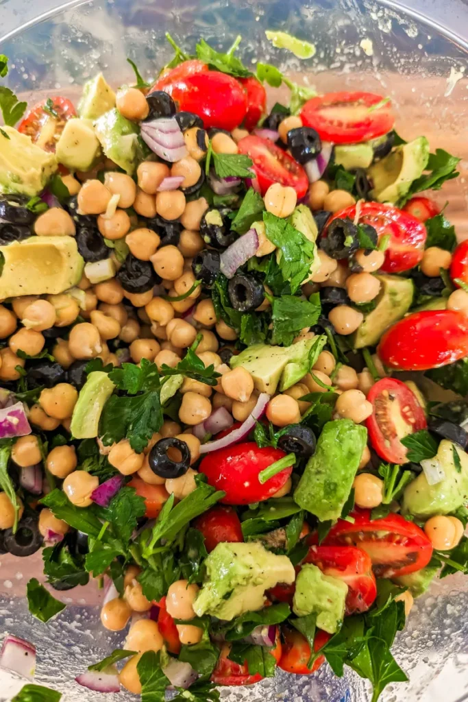 THE BEST CHICKPEA FETA SUMMER SALAD With Avocado