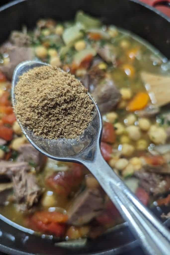 add the spices to the stew