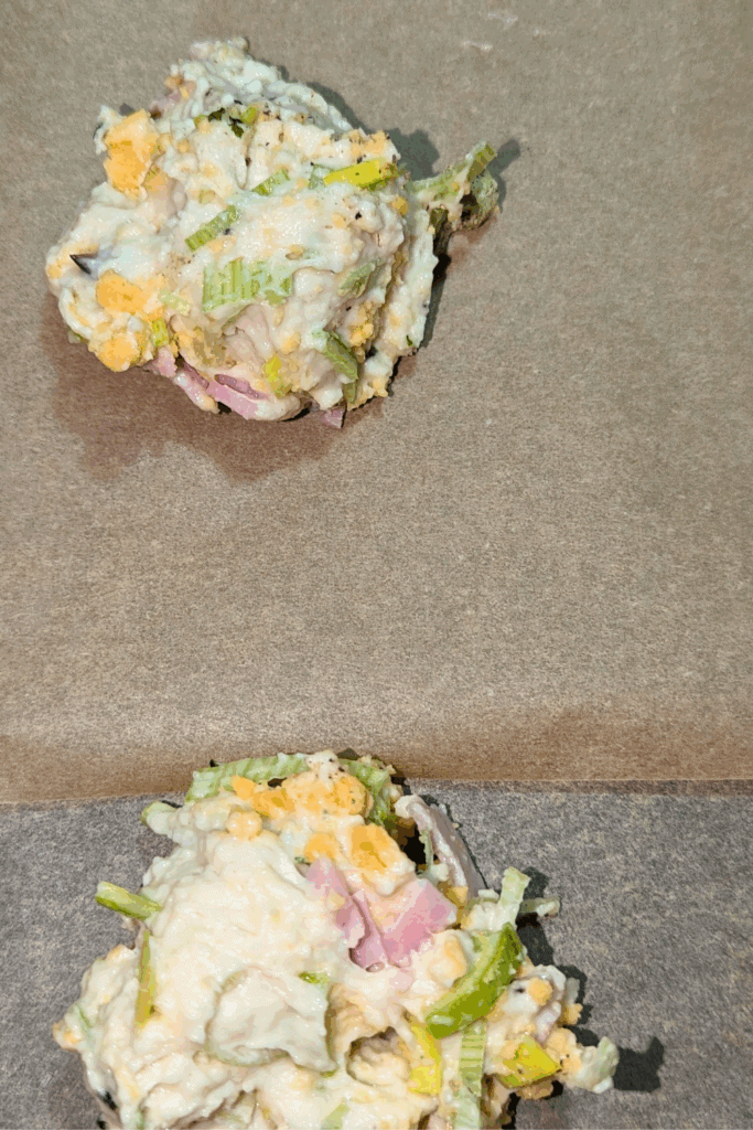 dropping onto parchment paper on baking sheet
