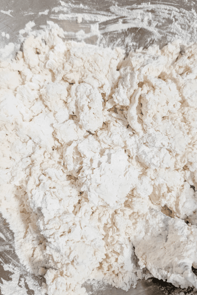 mixing the dough rough