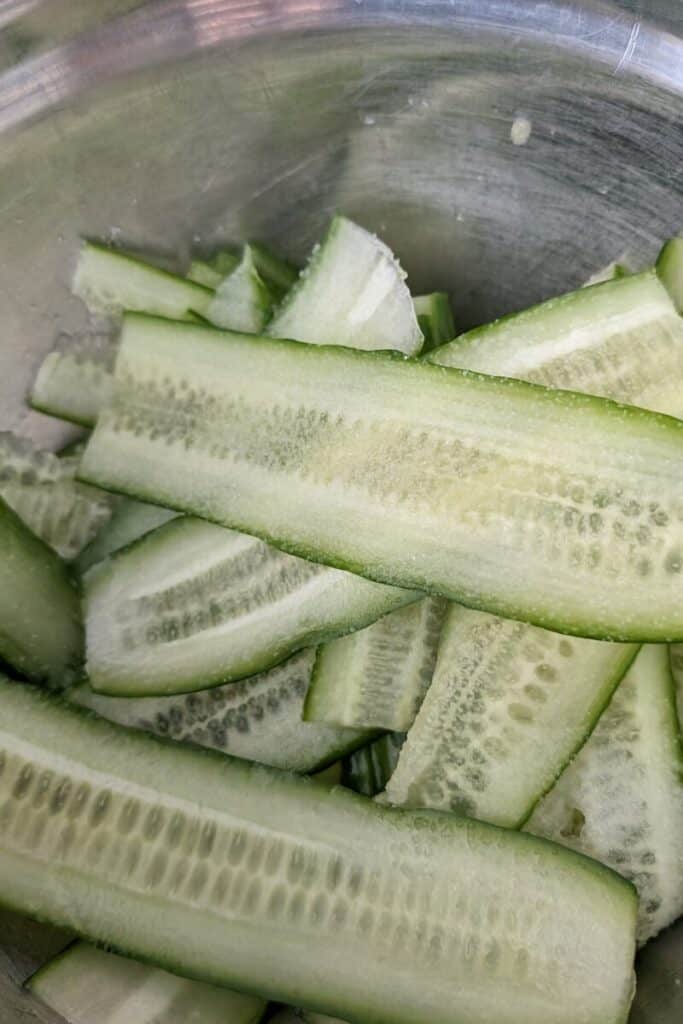 salting cucumber