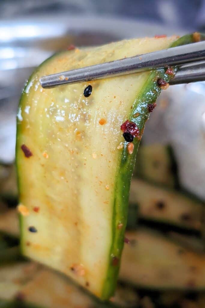 spicy cucumber pickle chilled