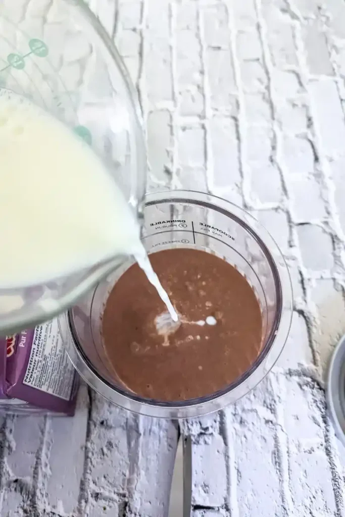 adding the remaining milk to ice cream