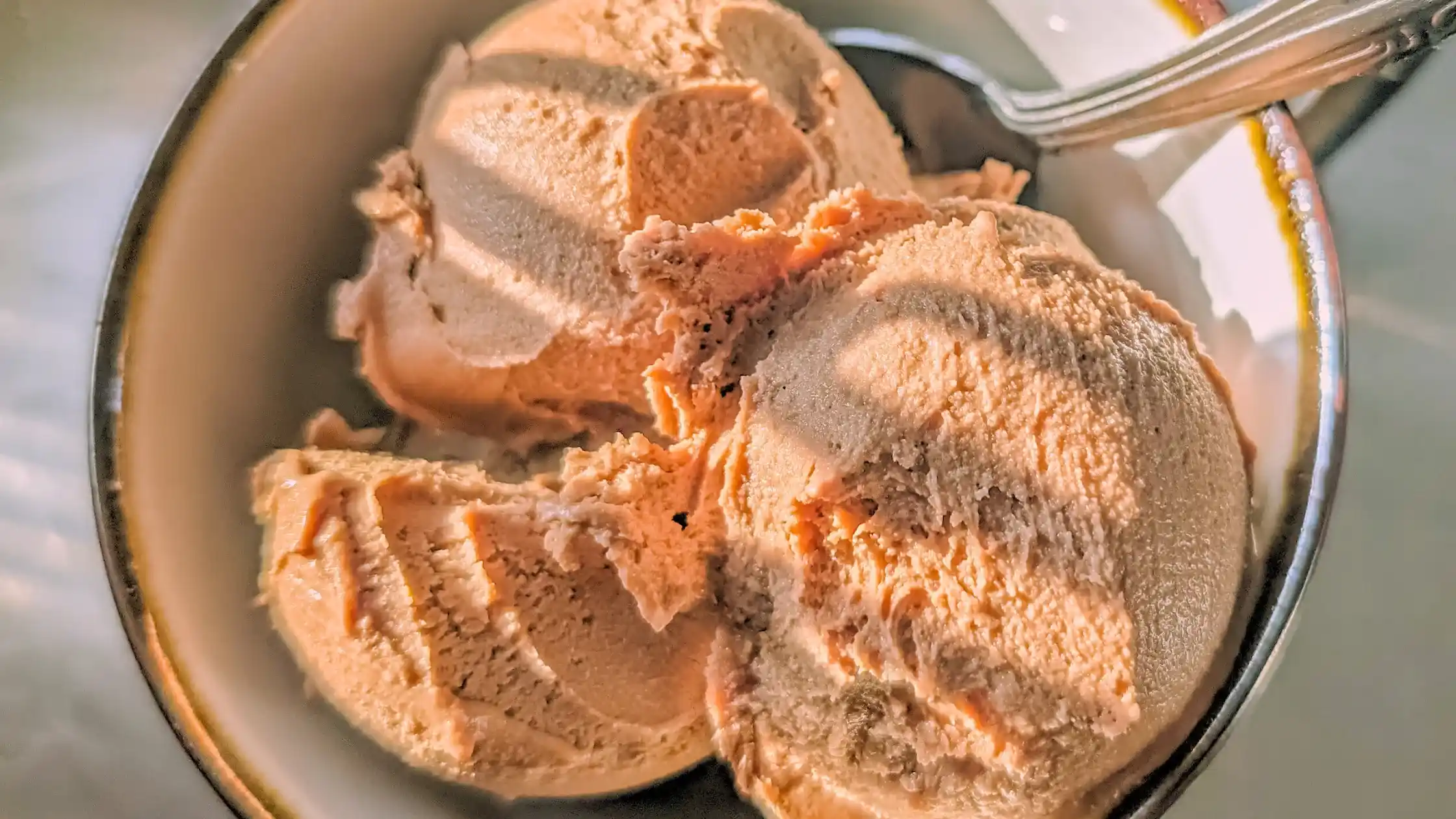 nutella mocha ice cream close up