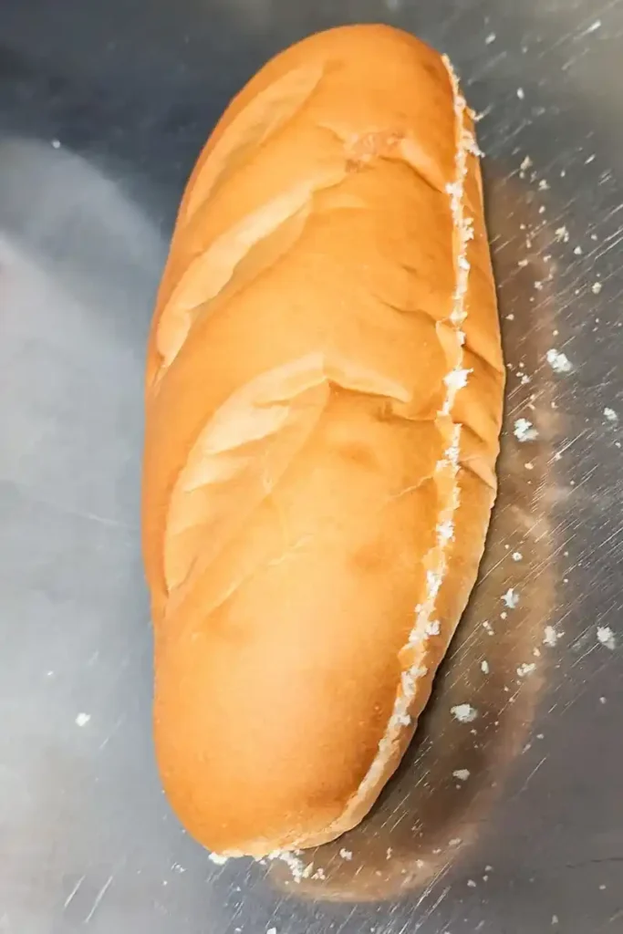 hoagie roll cut down the middle