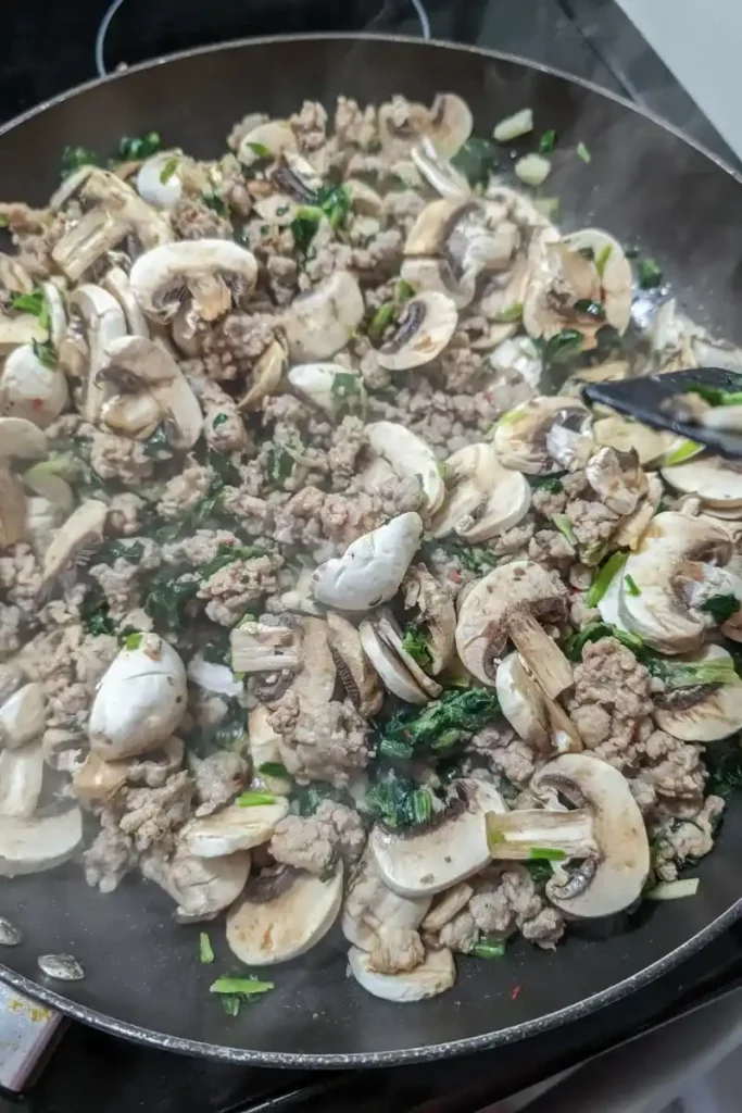 mixed ingredients in sausage sauce