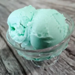 blue raspberry ice cream recipe card image