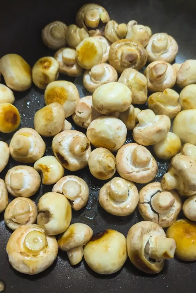 getting a nice golden color on white button mushrooms
