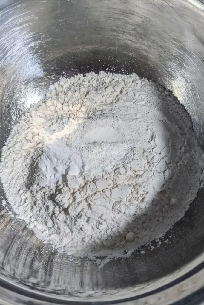 dry ingredients in stainless steel bowl