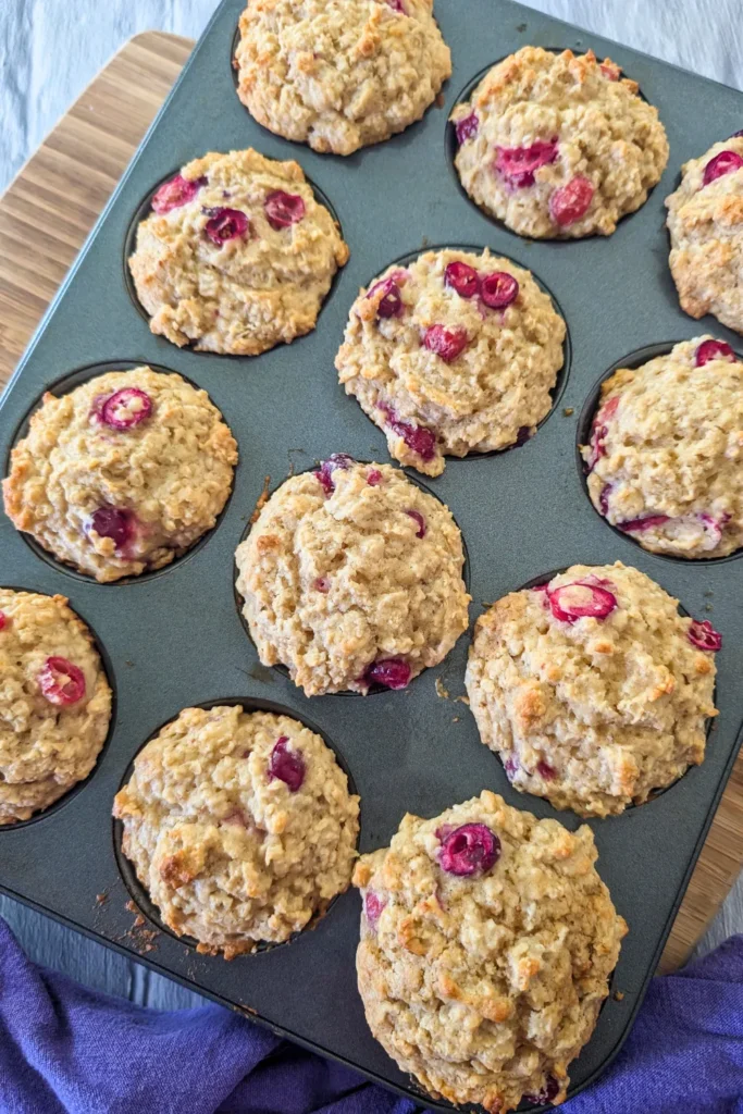 the baked oatmeal cranberry muffins