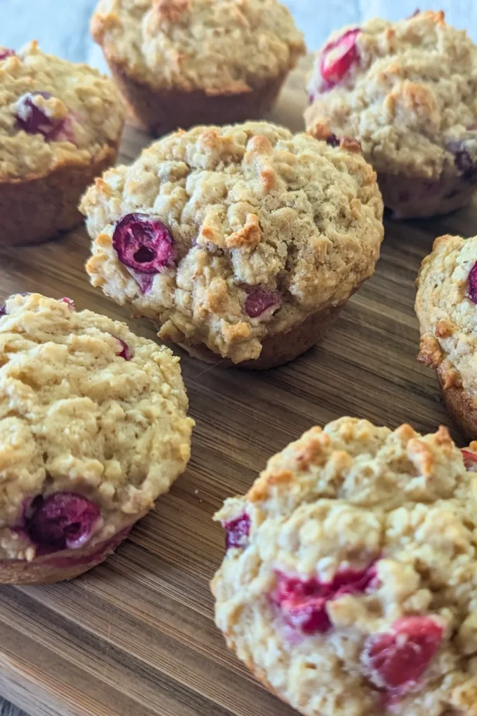 closeup of the baked oatmeal muffins
