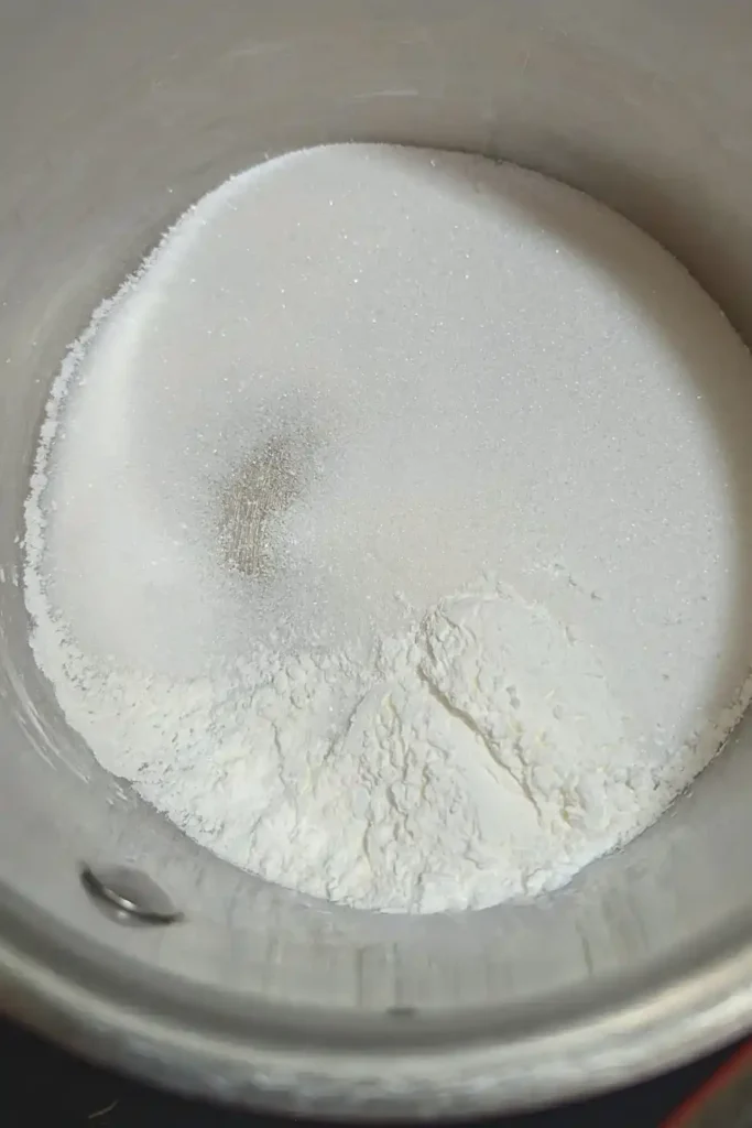 the white sugar cornstarch and salt in small saucepan for the stir fry sauce