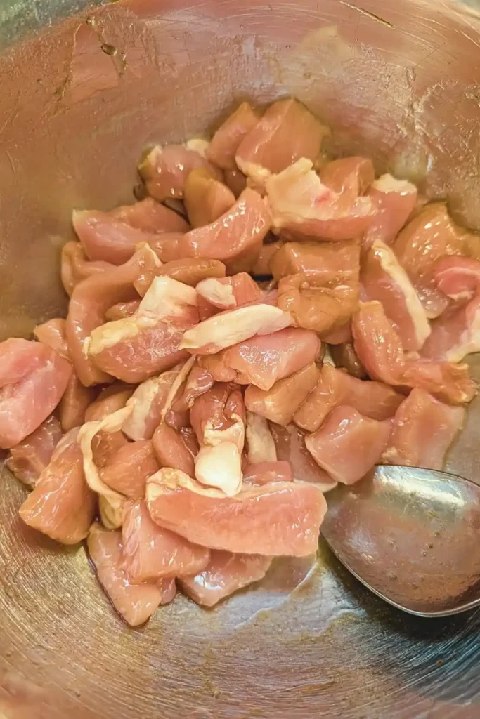 seasoning the pork strips