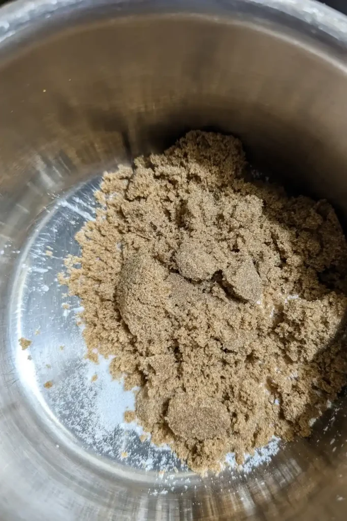 brown sugar with cornstarch in sauce pan for orange sauce