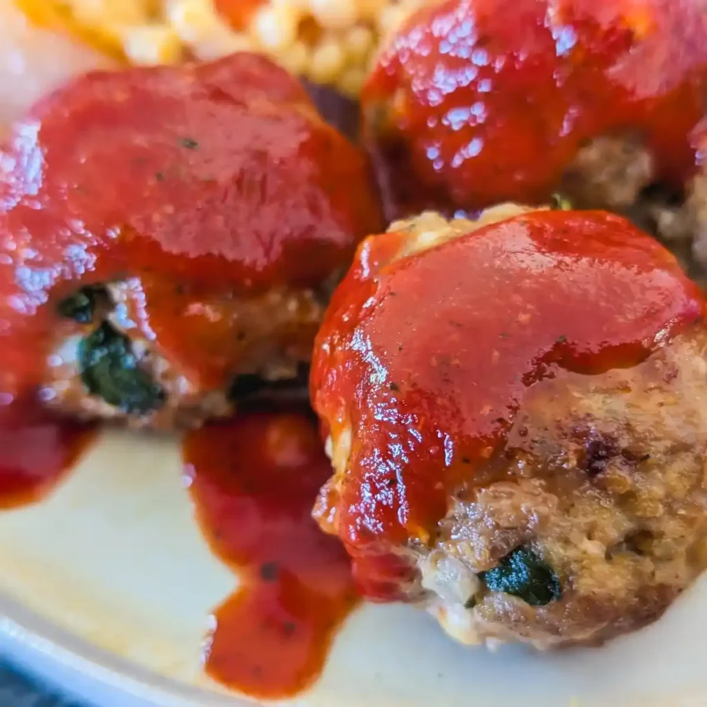 red sauced spicy turkey meatballs