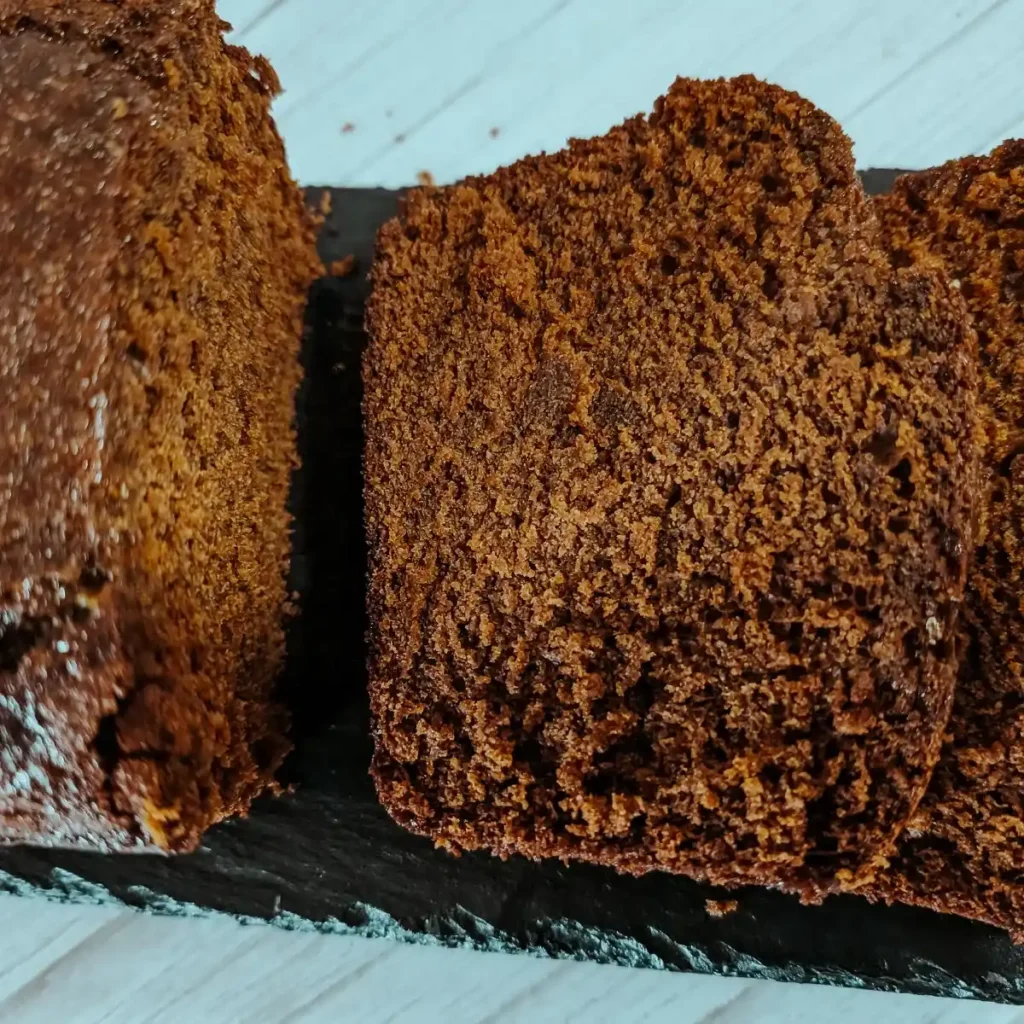 sliced gingerbread loaf cake
