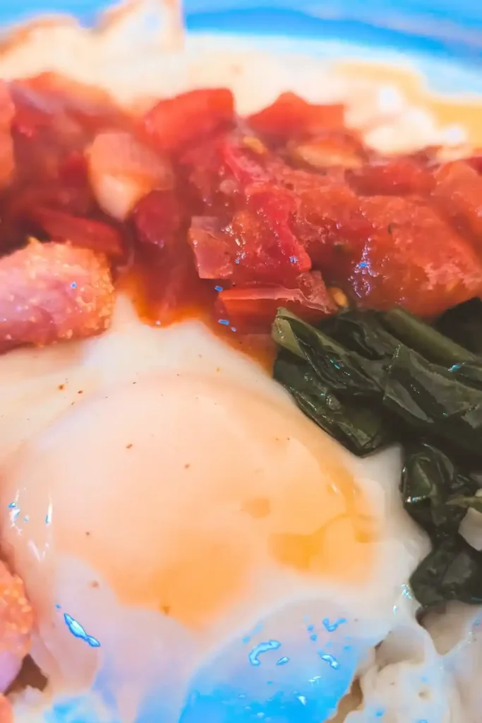 tomato onion chutney on eggs