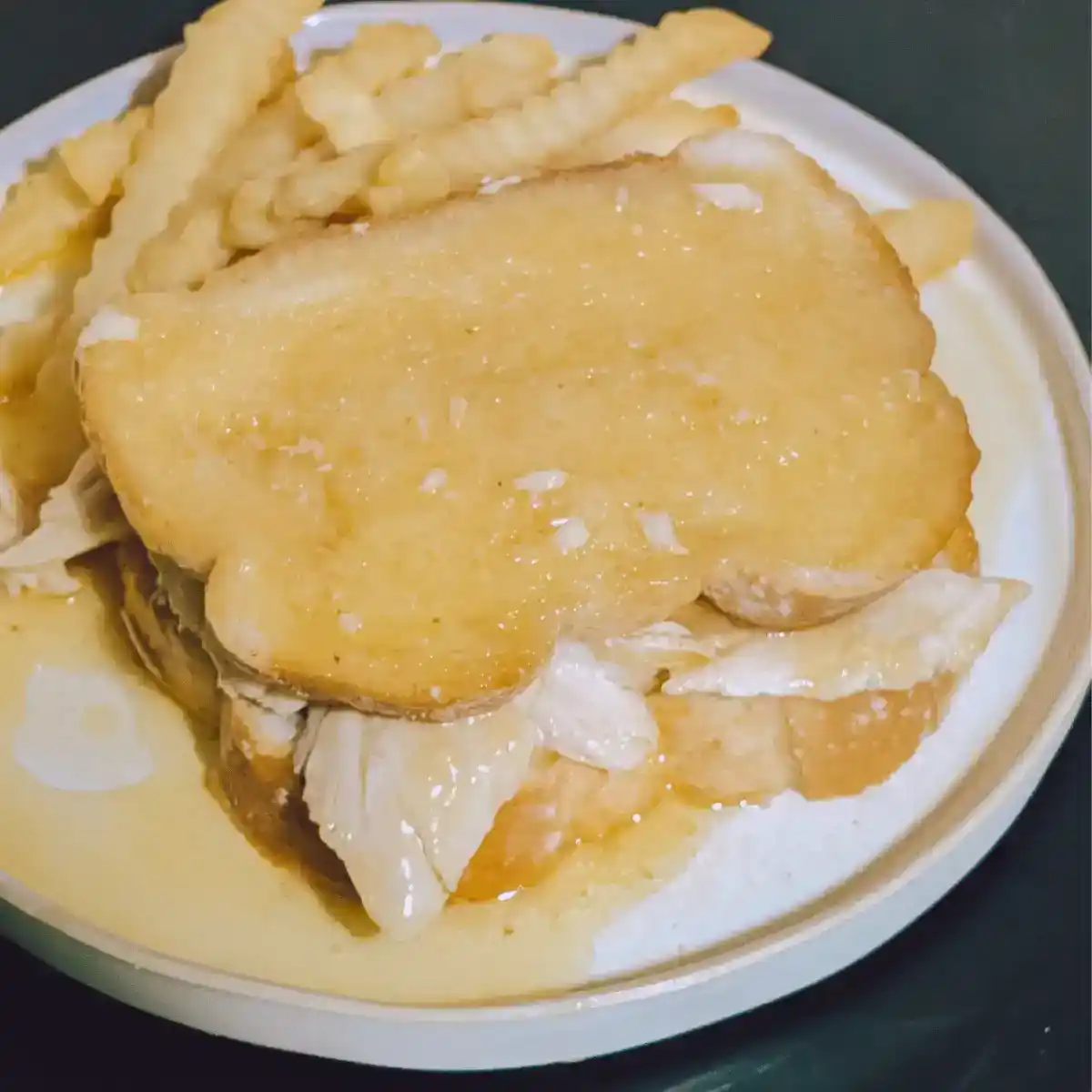 hot turkey sandwich with homemade turkey gravy