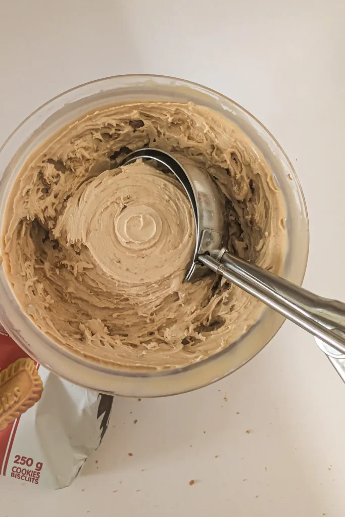 scooping spun ice cream