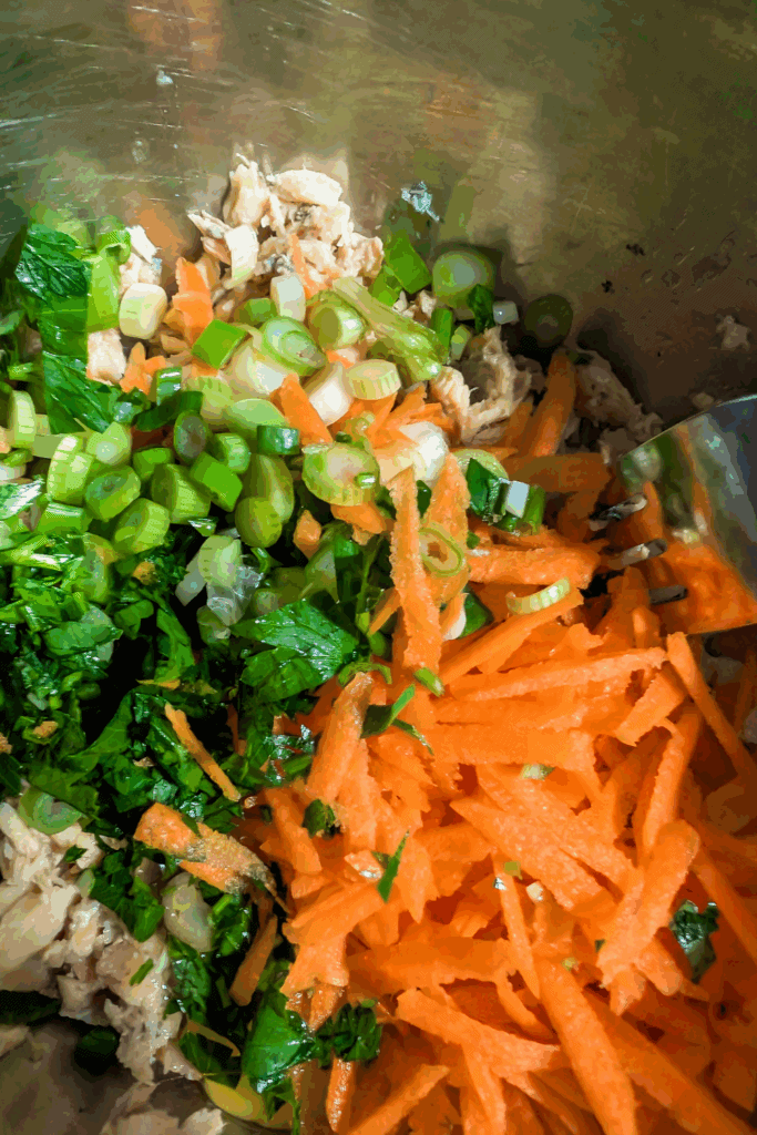 add flat leaf parsley to salmon mix