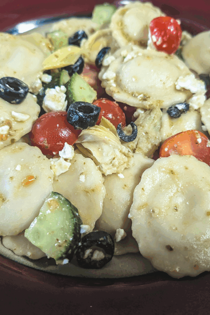 plateful of pasta with feta