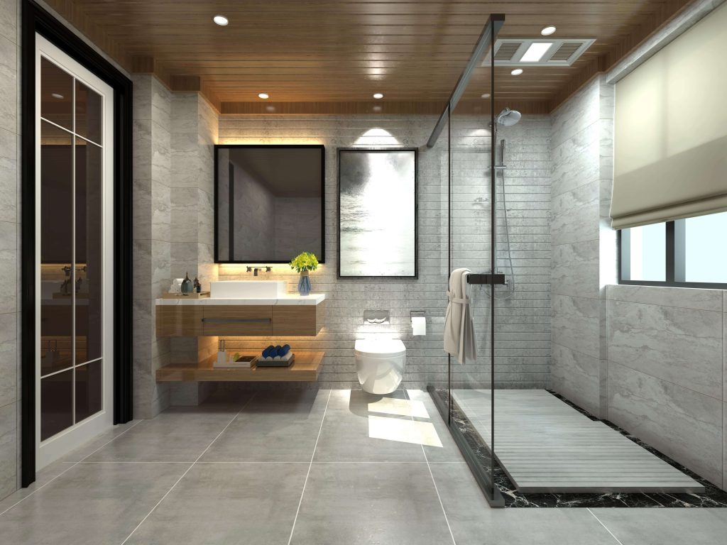 A bright, welcoming bathroom remodeled by Chupps Interior Construction to maximize natural light and comfort.