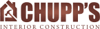 Chupps Interior Construction logo showing their name and services for flooring and painting.