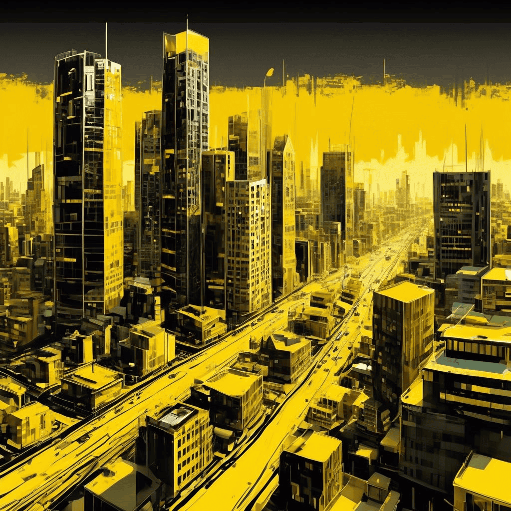 City with Yellow Sky – Martha Diamond