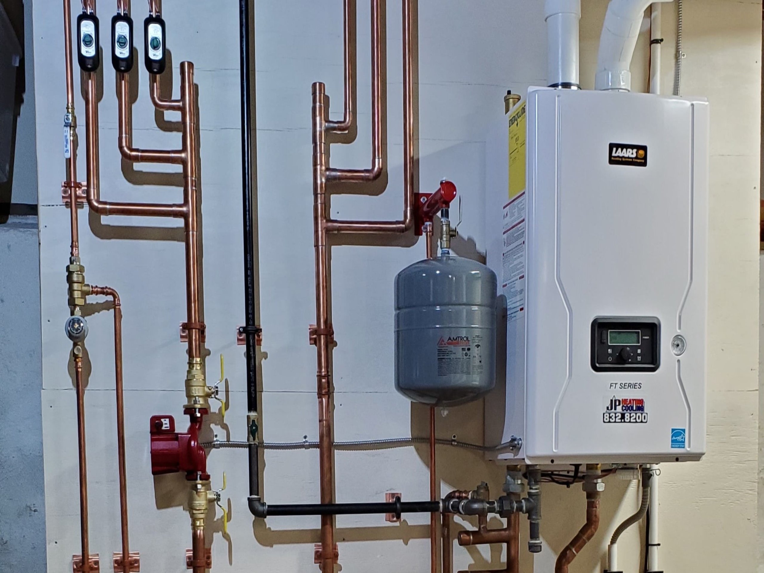 An efficient water heater system installed by JP Heating & Cooling keeps homes comfortable and energy-efficient.