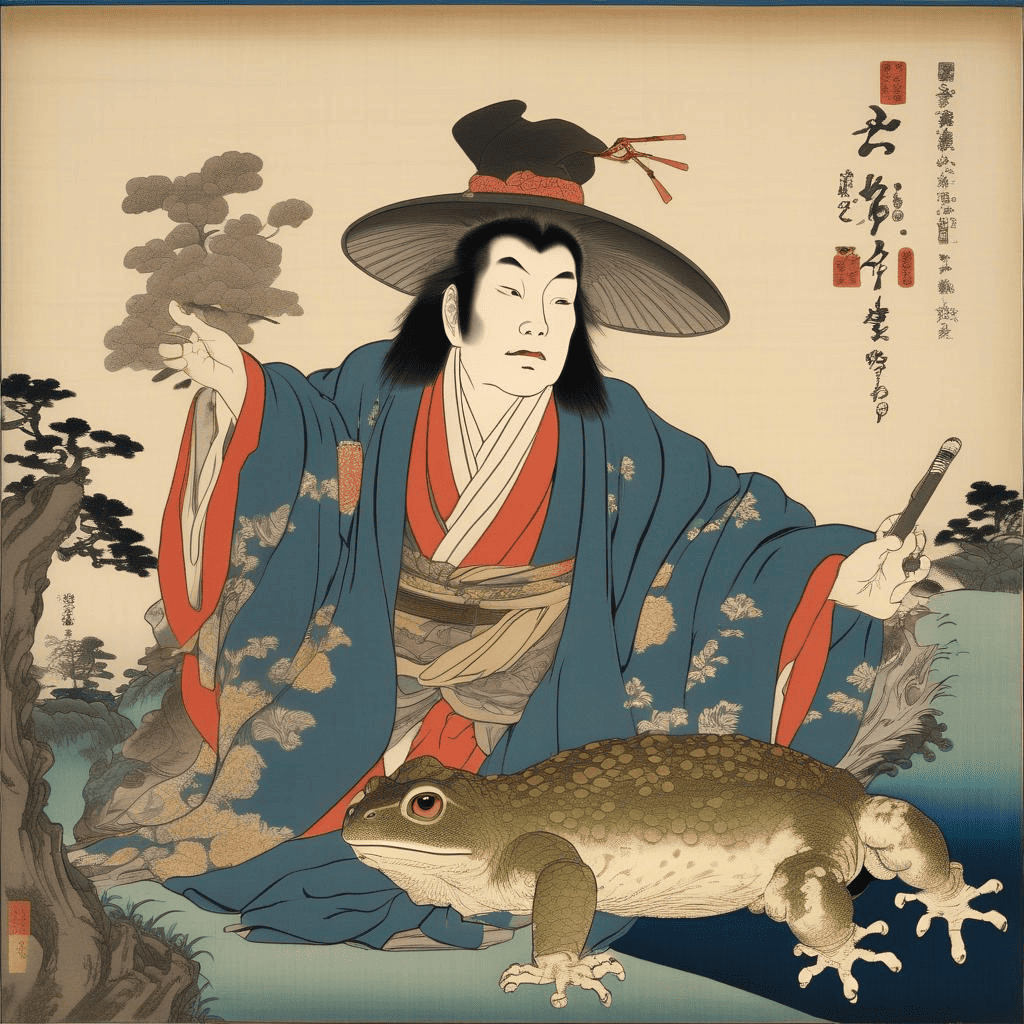 Actor Onoe Eizaburo I as a Magician with a Giant Toad – Utagawa Toyokuni