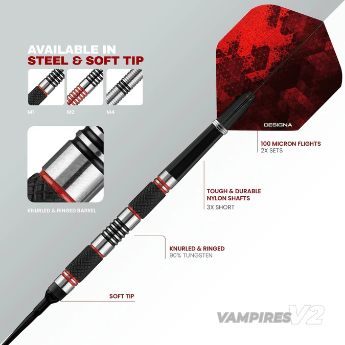 Designa Vampires V2 Darts Soft Tip 18g - Bilde 3