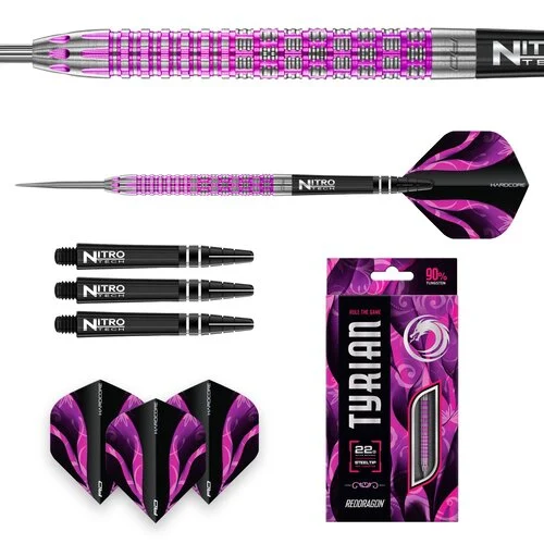 Red Dragon Tyrian Purple 90% Steel Tip Darts - Bilde 5