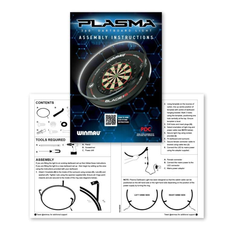 Plasma Ice Dartboard Surround Light & Pro-Line Original White Surround Bundle