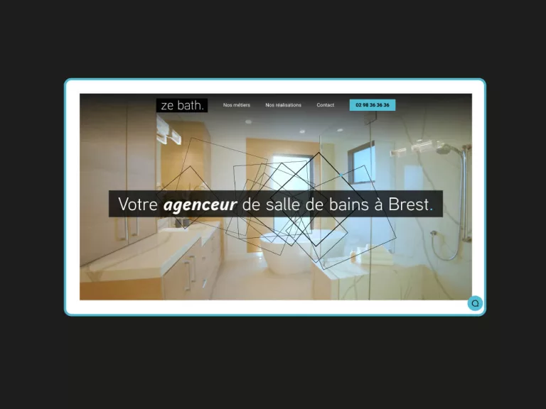 Ze Bath site internet page d'accueil
