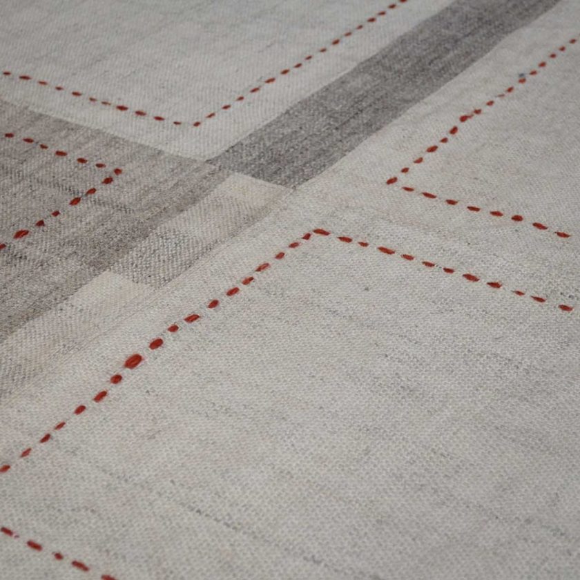 Tapete Decorativo Bazhars Dhurrie Patch Stich Rojo (2)