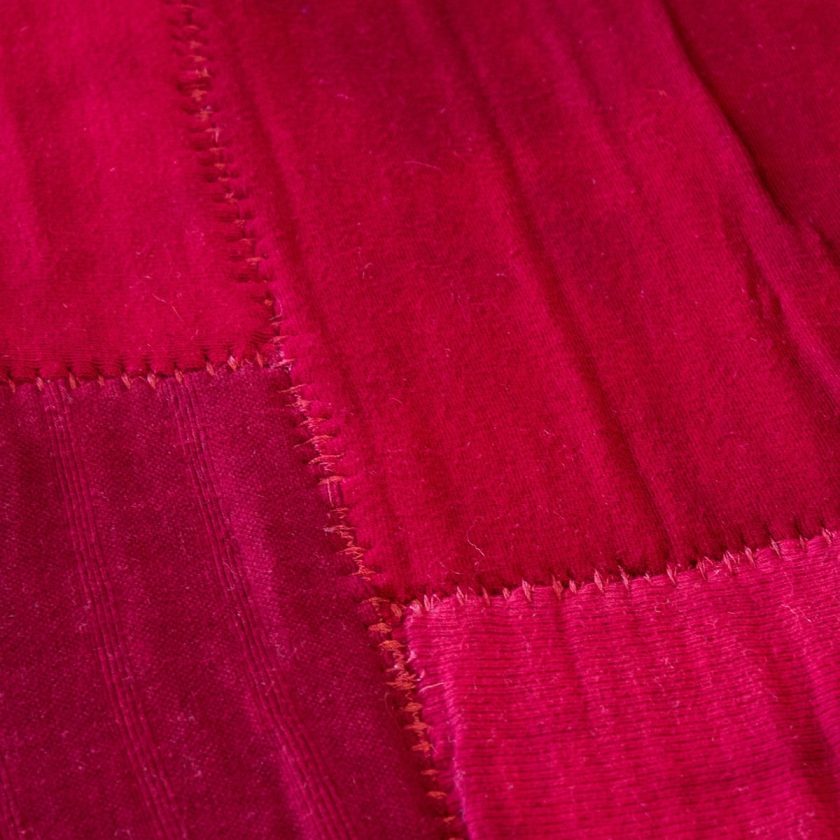 Tapete Decorativo Bazhars Wool Patchwork Diseño Rojo (1)