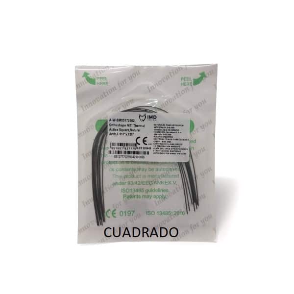 Arcos NiTi Térmico cuadrado 0.016"x 0.016"