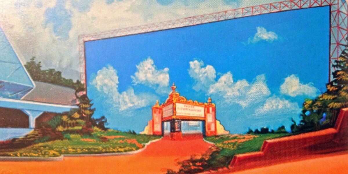 Journey through the movies pavilion at Epcot concept art