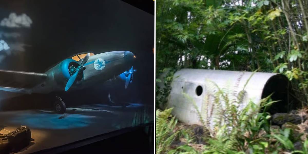 Left: Casablanca airplane from The Great Movie Ride. Right: Airplane from Jungle Cruise