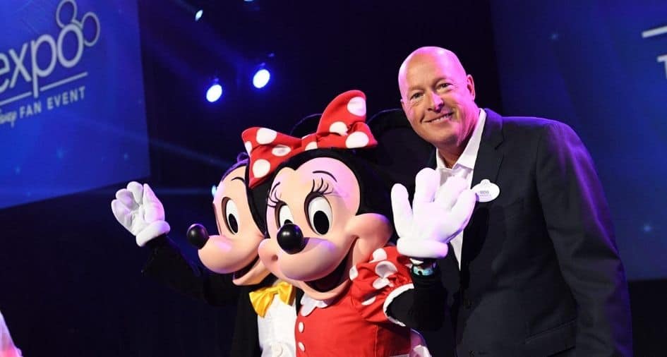 Bob Chapek with Mickey and Minnie