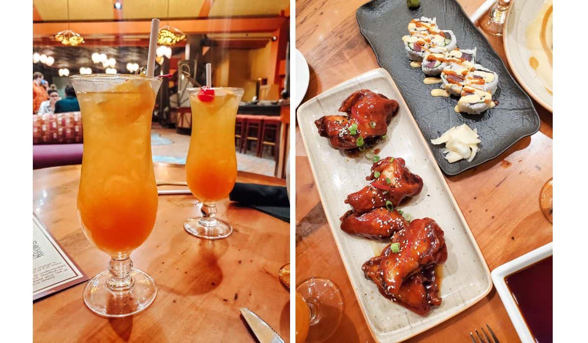 Kona Cafe drinks and appetizers, Disney's Polynesian Village Resort