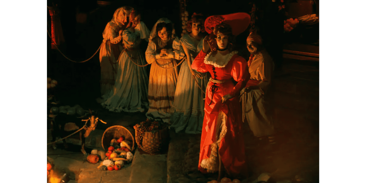 pirates of the caribbean attraction, retired wench auction scene
