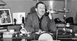 Walt Disney at His Desk on the Phone