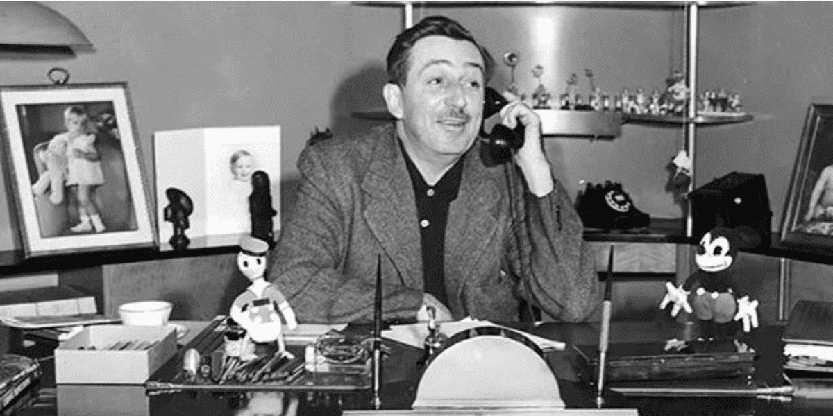 Walt Disney at His Desk on the Phone