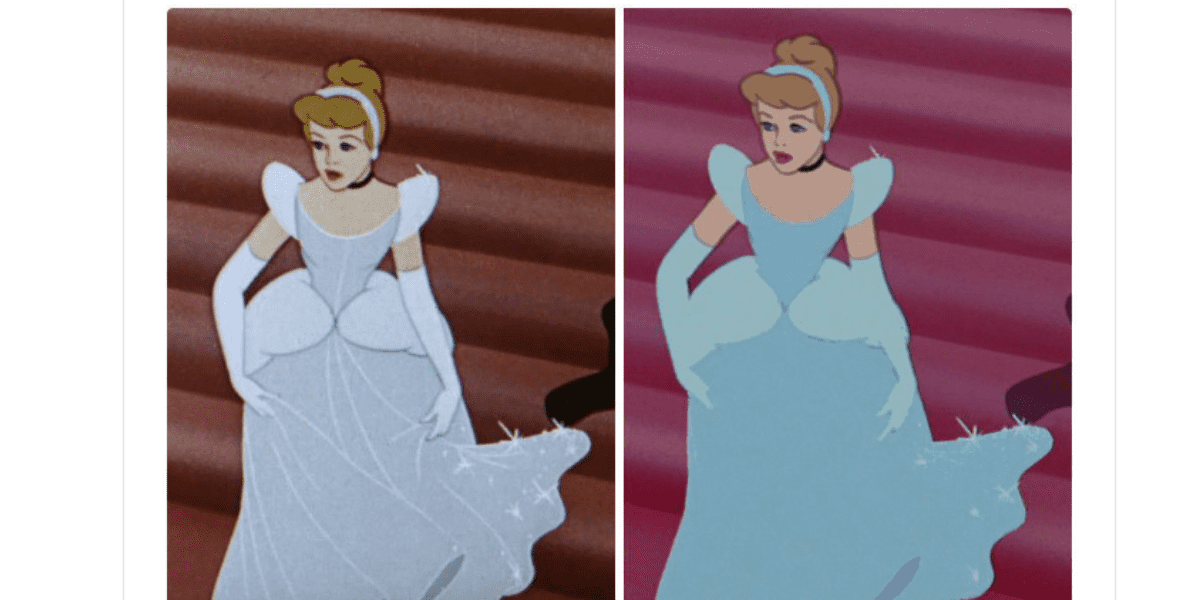 Cinderella original animation vs. remastered